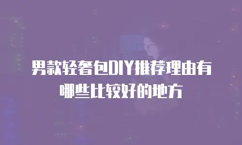 男款轻奢包DIY推荐理由有哪些比较好的地方