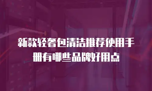 新款轻奢包清洁推荐使用手册有哪些品牌好用点