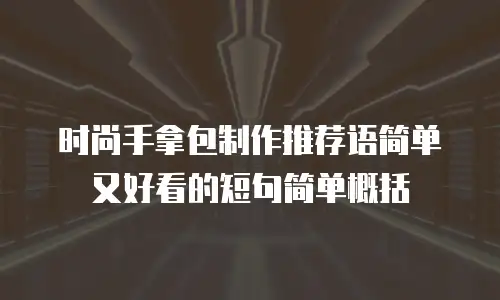 时尚手拿包制作推荐语简单又好看的短句简单概括