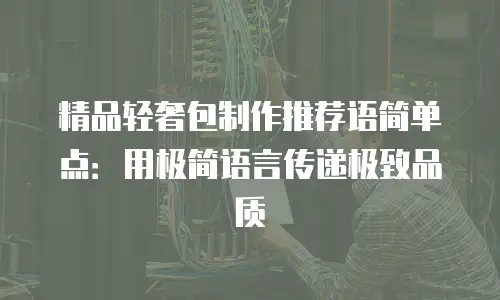 精品轻奢包制作推荐语简单点：用极简语言传递极致品质