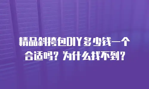 精品斜挎包DIY多少钱一个合适吗？为什么找不到？