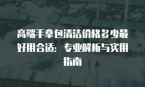高端手拿包清洁价格多少最好用合适：专业解析与实用指南