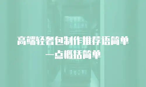 高端轻奢包制作推荐语简单一点概括简单