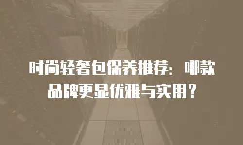 时尚轻奢包保养推荐：哪款品牌更显优雅与实用？