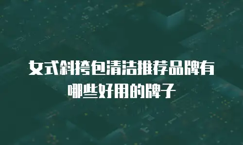女式斜挎包清洁推荐品牌有哪些好用的牌子