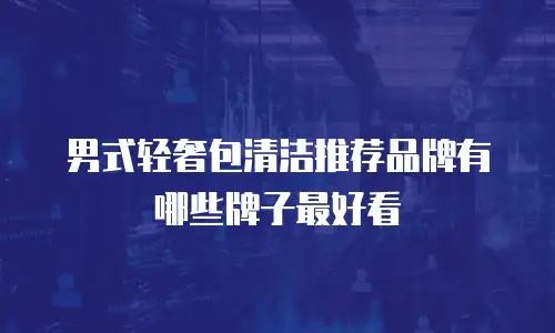 男式轻奢包清洁推荐品牌有哪些牌子最好看