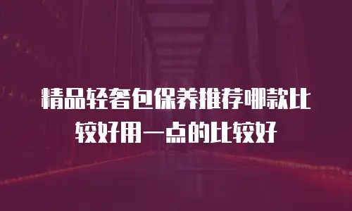 精品轻奢包保养推荐哪款比较好用一点的比较好