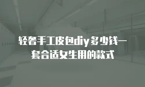 轻奢手工皮包diy多少钱一套合适女生用的款式