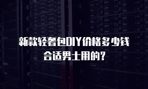 新款轻奢包DIY价格多少钱合适男士用的？