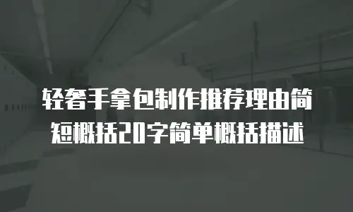 轻奢手拿包制作推荐理由简短概括20字简单概括描述