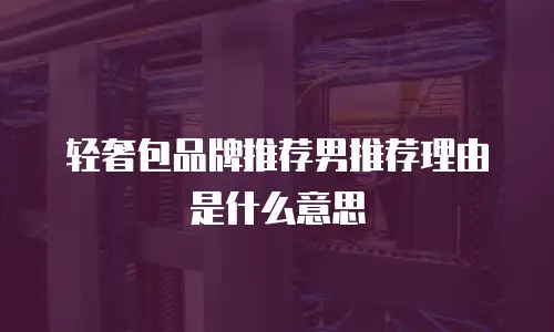 轻奢包品牌推荐男推荐理由是什么意思