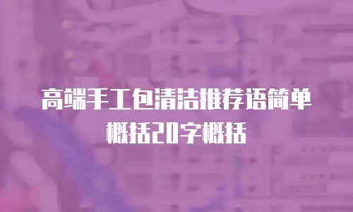 高端手工包清洁推荐语简单概括20字概括