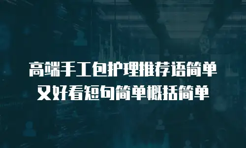 高端手工包护理推荐语简单又好看短句简单概括简单