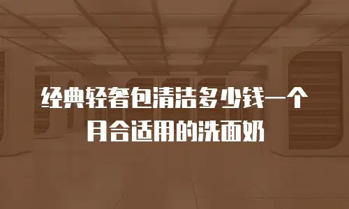 经典轻奢包清洁多少钱一个月合适用的洗面奶