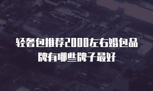轻奢包推荐2000左右婚包品牌有哪些牌子最好