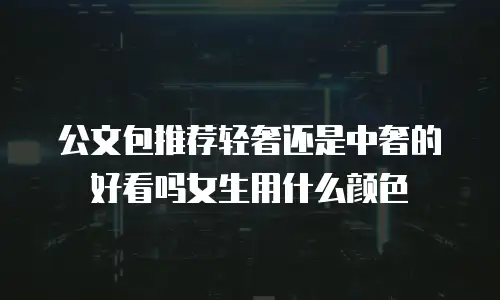 公文包推荐轻奢还是中奢的好看吗女生用什么颜色