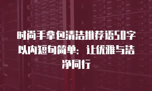 时尚手拿包清洁推荐语50字以内短句简单：让优雅与洁净同行