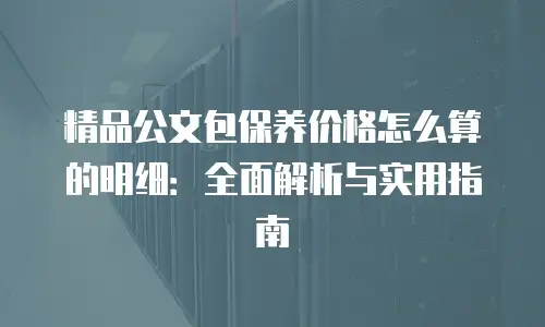 精品公文包保养价格怎么算的明细：全面解析与实用指南