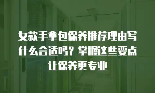 女款手拿包保养推荐理由写什么合适吗？掌握这些要点让保养更专业