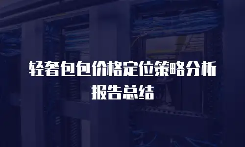 轻奢包包价格定位策略分析报告总结