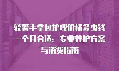 轻奢手拿包护理价格多少钱一个月合适：专业养护方案与消费指南