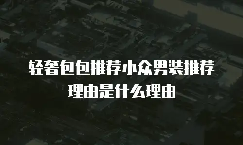 轻奢包包推荐小众男装推荐理由是什么理由