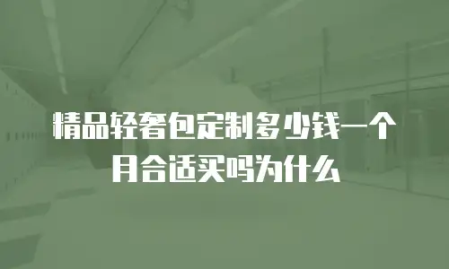 精品轻奢包定制多少钱一个月合适买吗为什么