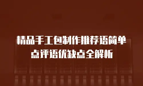 精品手工包制作推荐语简单点评语优缺点全解析