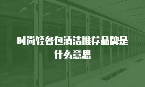 时尚轻奢包清洁推荐品牌是什么意思