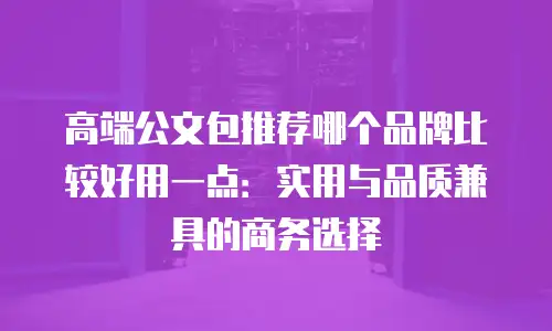 高端公文包推荐哪个品牌比较好用一点：实用与品质兼具的商务选择