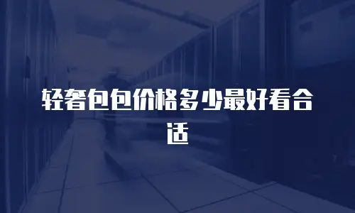 轻奢包包价格多少最好看合适
