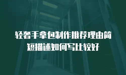 轻奢手拿包制作推荐理由简短描述如何写比较好