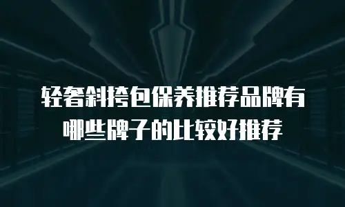 轻奢斜挎包保养推荐品牌有哪些牌子的比较好推荐