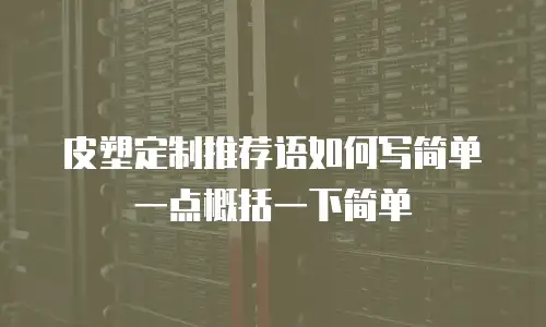 皮塑定制推荐语如何写简单一点概括一下简单