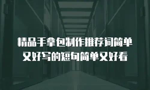 精品手拿包制作推荐词简单又好写的短句简单又好看