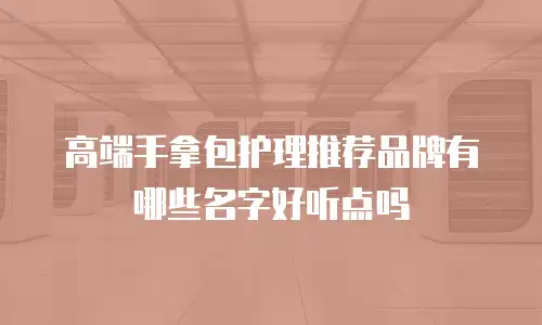 高端手拿包护理推荐品牌有哪些名字好听点吗