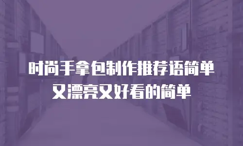 时尚手拿包制作推荐语简单又漂亮又好看的简单