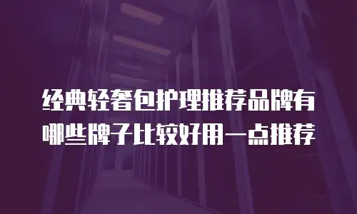 经典轻奢包护理推荐品牌有哪些牌子比较好用一点推荐