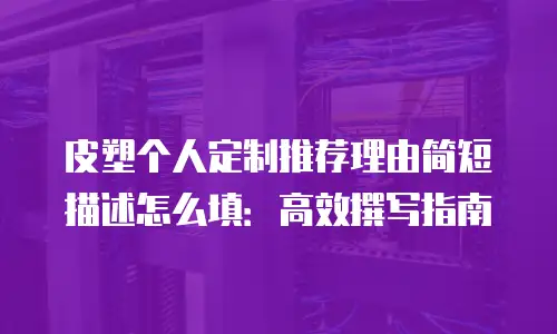 皮塑个人定制推荐理由简短描述怎么填：高效撰写指南