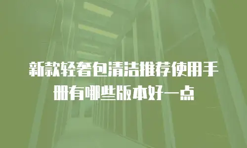 新款轻奢包清洁推荐使用手册有哪些版本好一点