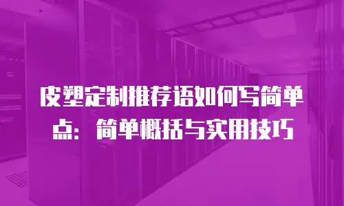 皮塑定制推荐语如何写简单点：简单概括与实用技巧