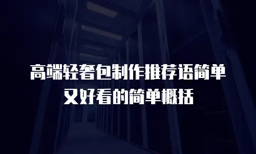高端轻奢包制作推荐语简单又好看的简单概括