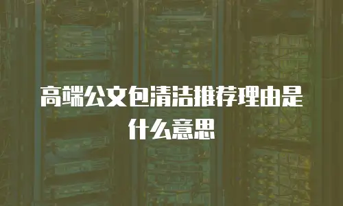 高端公文包清洁推荐理由是什么意思