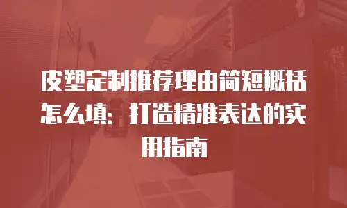 皮塑定制推荐理由简短概括怎么填：打造精准表达的实用指南
