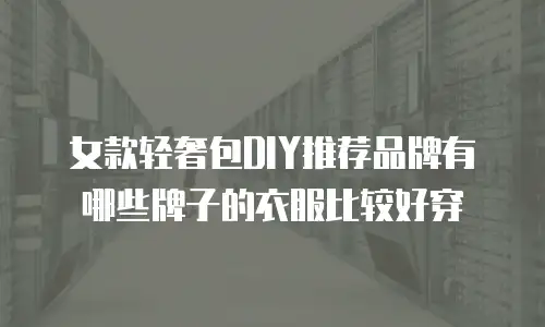 女款轻奢包DIY推荐品牌有哪些牌子的衣服比较好穿