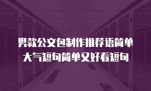男款公文包制作推荐语简单大气短句简单又好看短句