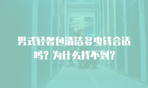 男式轻奢包清洁多少钱合适吗？为什么找不到？