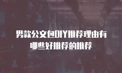 男款公文包DIY推荐理由有哪些好推荐的推荐