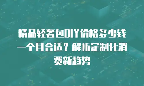 精品轻奢包DIY价格多少钱一个月合适？解析定制化消费新趋势