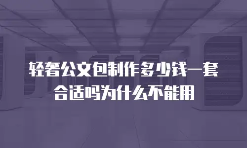 轻奢公文包制作多少钱一套合适吗为什么不能用